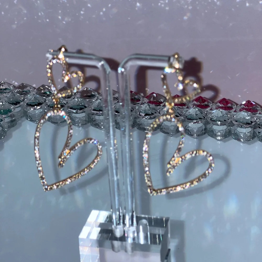 Double hearted earrings - Picture 4 of 5